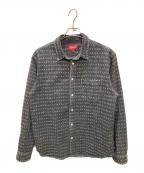 SUPREMEシュプリーム）の古着「Jacquard logos denim shirt / ジャガードロゴデニムシャツ」｜ブラック