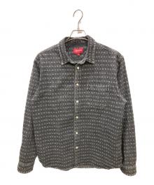 SUPREME（シュプリーム）の古着「Jacquard logos denim shirt / ジャガードロゴデニムシャツ」｜ブラック