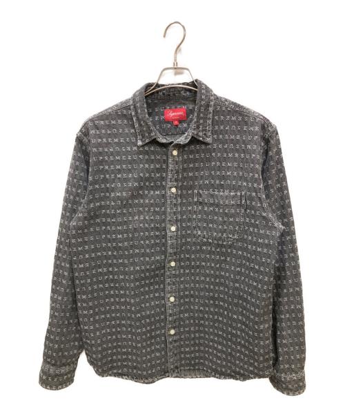 SUPREME（シュプリーム）SUPREME (シュプリーム) Jacquard logos denim shirt / ジャガードロゴデニムシャツ ブラック サイズ:Mの古着・服飾アイテム