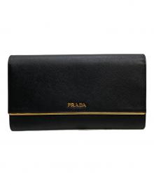 PRADA（プラダ）の古着「サフィアーノメタルロングウォレット」｜ブラック