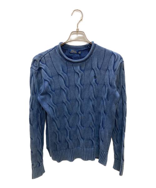 POLO RALPH LAUREN（ポロ・ラルフローレン）POLO RALPH LAUREN (ポロ・ラルフローレン) 製品染ケーブルニット ネイビー サイズ:Sの古着・服飾アイテム