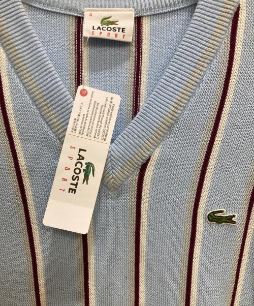 LACOSTE（ラコステ）LACOSTE (ラコステ) ニットベスト ブルー サイズ:SIZE 4 未使用品の古着・服飾アイテム