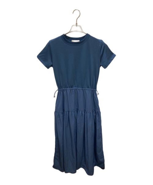 B:MING by BEAMS（ビーミングバイビームス）B:MING by BEAMS (ビーミングバイビームス) 【洗える】カット × 布帛 ワンピース ブルー サイズ:Mの古着・服飾アイテム