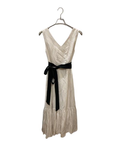 HER LIP TO（ハーリップトゥ）HER LIP TO (ハーリップトゥ) Linen Belted Maxi Dress / リネンノースリーブワンピース ベージュ サイズ:Sの古着・服飾アイテム