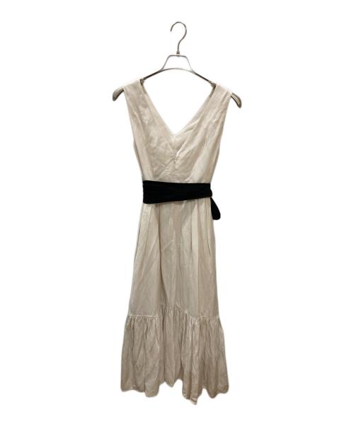 HER LIP TO（ハーリップトゥ）HER LIP TO (ハーリップトゥ) Linen Belted Maxi Dress / リネンノースリーブワンピース ベージュ サイズ:Sの古着・服飾アイテム