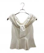 HER LIP TOハーリップトゥ）の古着「Shawl Peplum Top」｜ホワイト