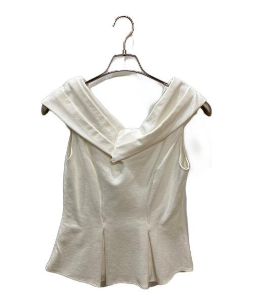 HER LIP TO（ハーリップトゥ）HER LIP TO (ハーリップトゥ) Shawl Peplum Top ホワイト サイズ:Sの古着・服飾アイテム