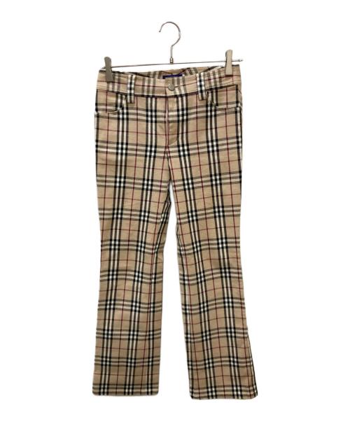 BURBERRY BLUE LABEL（バーバリー ブルー レーベル）BURBERRY BLUE LABEL (バーバリー ブルー レーベル) ノヴァチェックフレアパンツ ベージュ サイズ:34の古着・服飾アイテム
