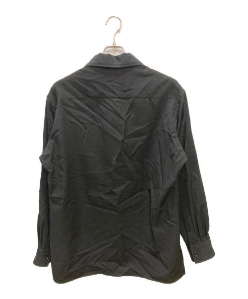 Yohji Yamamoto pour homme（ヨウジヤマモト プールオム）Yohji Yamamoto pour homme (ヨウジヤマモト プールオム) 刺繍装飾プリントシャツ ブラック サイズ:2の古着・服飾アイテム