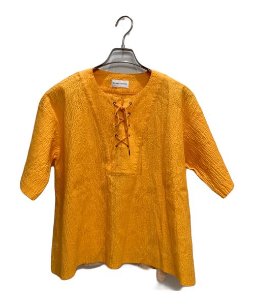 HUMAN WOMAN（ヒューマンウーマン）HUMAN WOMAN (ヒューマンウーマン) 半袖ブラウス オレンジ サイズ:M 未使用品の古着・服飾アイテム