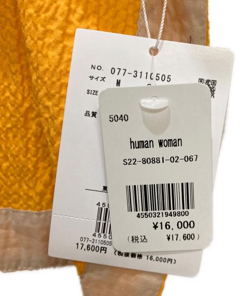 HUMAN WOMAN（ヒューマンウーマン）HUMAN WOMAN (ヒューマンウーマン) 半袖ブラウス オレンジ サイズ:M 未使用品の古着・服飾アイテム