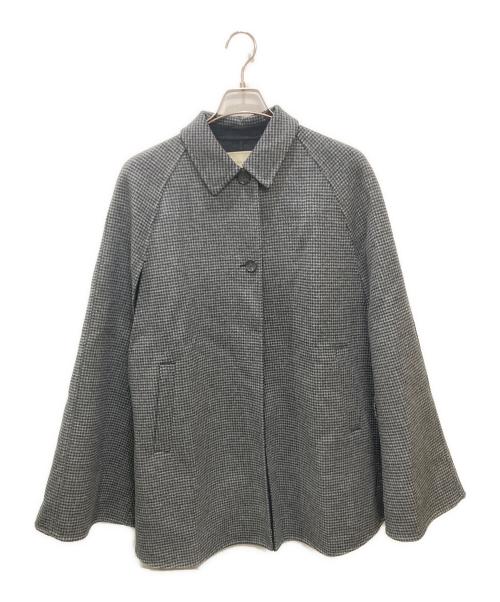 UNITED ARROWS（ユナイテッドアローズ）UNITED ARROWS (ユナイテッドアローズ) ハンドトゥースリバーケープコート グレー サイズ:Mの古着・服飾アイテム