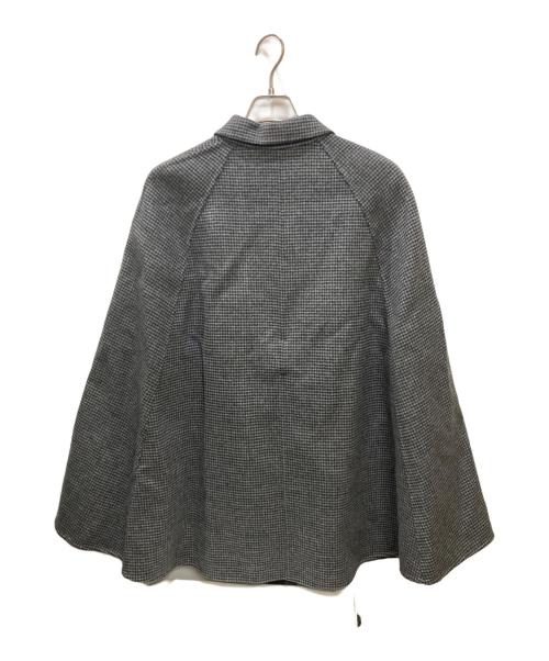 UNITED ARROWS（ユナイテッドアローズ）UNITED ARROWS (ユナイテッドアローズ) ハンドトゥースリバーケープコート グレー サイズ:Mの古着・服飾アイテム