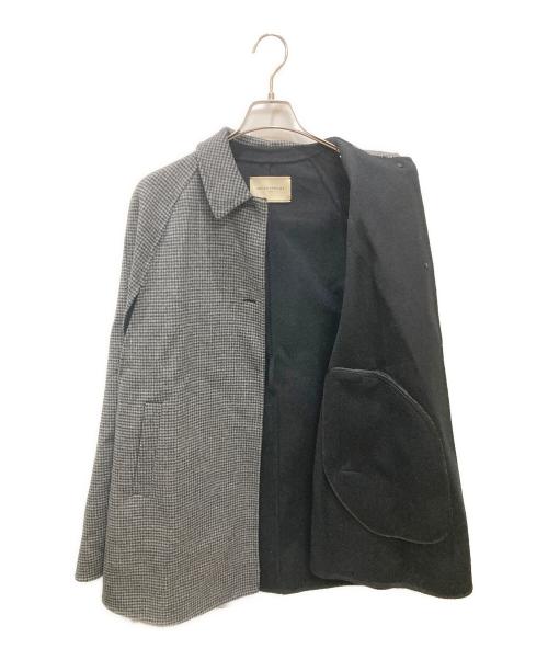 UNITED ARROWS（ユナイテッドアローズ）UNITED ARROWS (ユナイテッドアローズ) ハンドトゥースリバーケープコート グレー サイズ:Mの古着・服飾アイテム