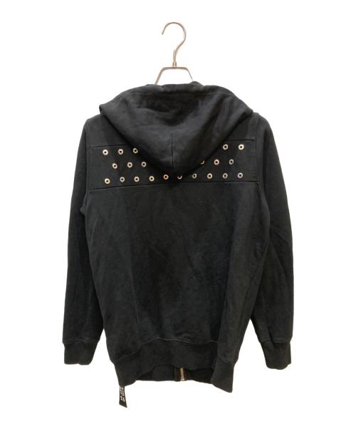 DIESEL（ディーゼル）DIESEL (ディーゼル) ハトメデザインジップパーカー ブラック サイズ:XSの古着・服飾アイテム
