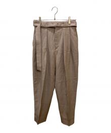 LOHEN（ローヘン）の古着「ベルテッドバレルパンツ」｜ブラウン