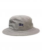 stussy hatsステューシー）の古着「90S ロゴ刺繍ハット」｜グレー