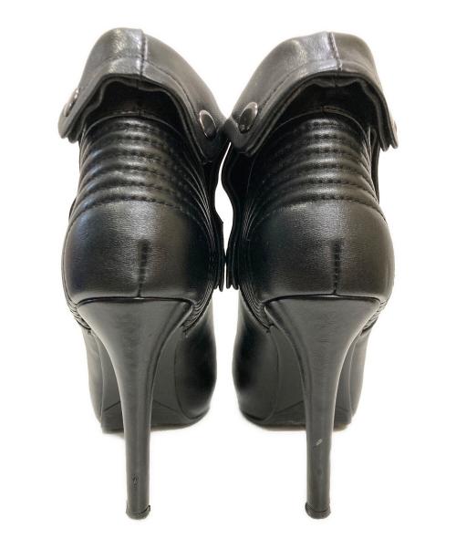 ALEXANDER McQUEEN（アレキサンダーマックイーン）ALEXANDER McQUEEN (アレキサンダーマックイーン) オープントゥスカルジッパーブーツ ブラック サイズ:34の古着・服飾アイテム