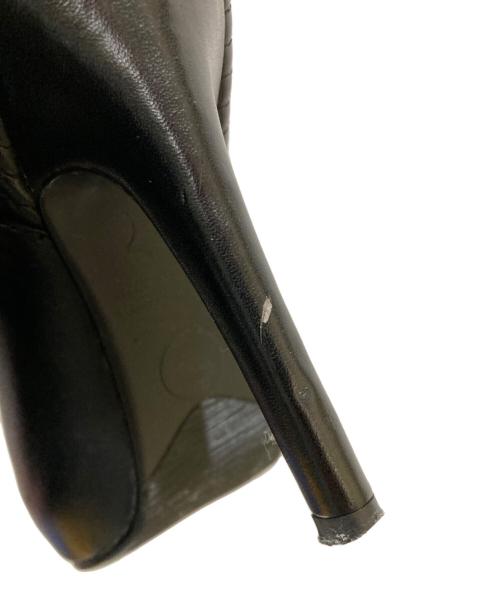 ALEXANDER McQUEEN（アレキサンダーマックイーン）ALEXANDER McQUEEN (アレキサンダーマックイーン) オープントゥスカルジッパーブーツ ブラック サイズ:34の古着・服飾アイテム