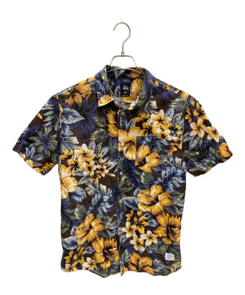 stussy（ステューシー）stussy (ステューシー) 総柄シャツ イエロー×ブルー サイズ:Mの古着・服飾アイテム