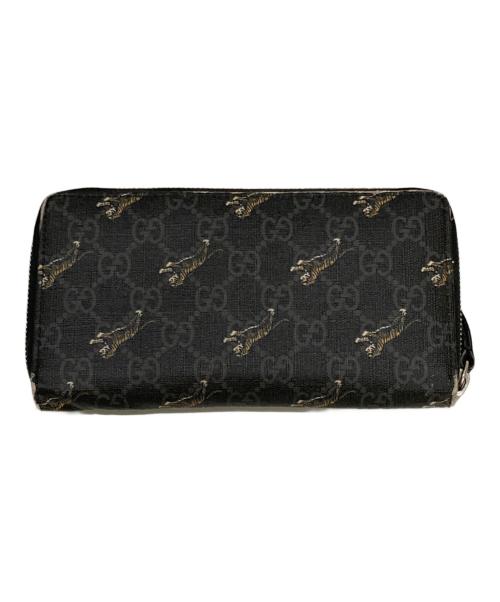 GUCCI（グッチ）GUCCI (グッチ) タイガープリント長財布 ブラックの古着・服飾アイテム