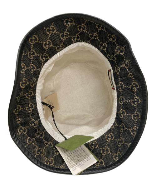 GUCCI（グッチ）GUCCI (グッチ) GGキャンバス デニムジャガードハット ブラック サイズ:Lの古着・服飾アイテム