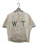 WTAPSダブルタップス）の古着「League / SS / Cotton. Satin. Spina / ベースボールシャツ」｜アイボリー