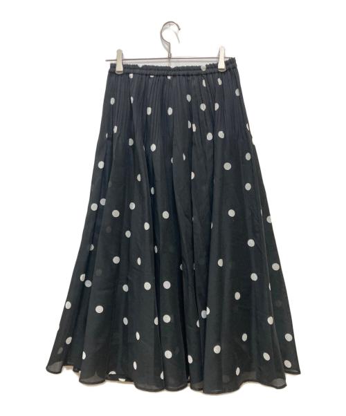 UNITED ARROWS TOKYO（ユナイテッドアローズトウキョウ）UNITED ARROWS TOKYO (ユナイテッドアローズトウキョウ) ドットプリーツオーガンロングスカート ブラック サイズ:FREEの古着・服飾アイテム