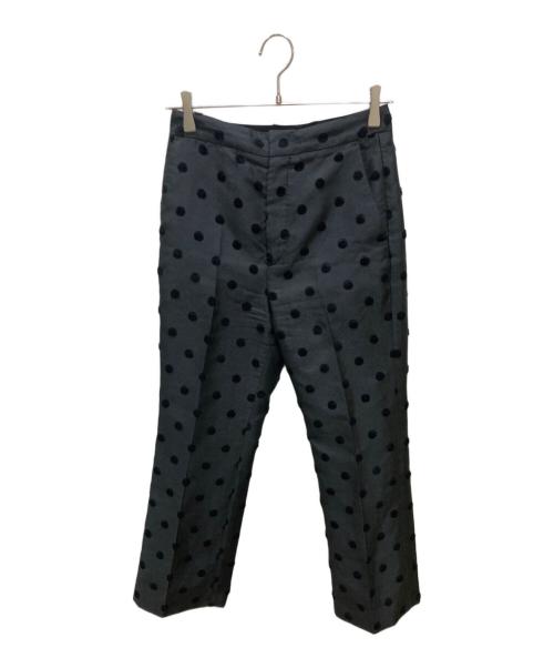 TOMORROW LAND collection（トゥモローランドコレクション）TOMORROW LAND collection (トゥモローランドコレクション) モールポルカドット ベルストレートパンツ ブラック サイズ:32の古着・服飾アイテム