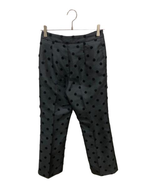 TOMORROW LAND collection（トゥモローランドコレクション）TOMORROW LAND collection (トゥモローランドコレクション) モールポルカドット ベルストレートパンツ ブラック サイズ:32の古着・服飾アイテム