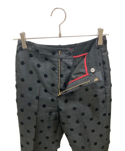 TOMORROW LAND collection（トゥモローランドコレクション）TOMORROW LAND collection (トゥモローランドコレクション) モールポルカドット ベルストレートパンツ ブラック サイズ:32の古着・服飾アイテム