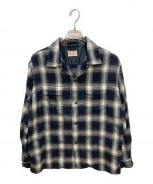 TOWN CRAFT（タウンクラフト）の古着「OMBRE W-FLAP 50S ROOP COLLAR SHIRTS」｜ブラック
