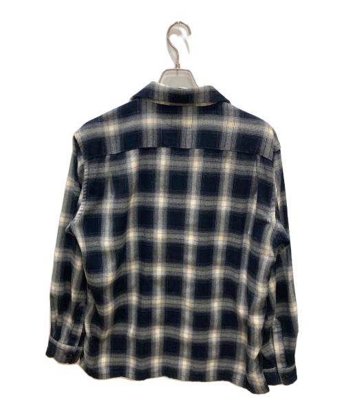 TOWN CRAFT（タウンクラフト）TOWN CRAFT (タウンクラフト) OMBRE W-FLAP 50S ROOP COLLAR SHIRTS ブラック サイズ:Lの古着・服飾アイテム