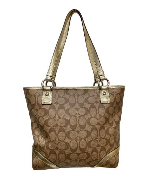 COACH（コーチ）COACH (コーチ) ヘリテージ シグネチャー スター トートバッグ ベージュの古着・服飾アイテム