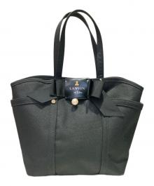 LANVIN（ランバン）の古着「リボンハンドバッグ」｜ブラック