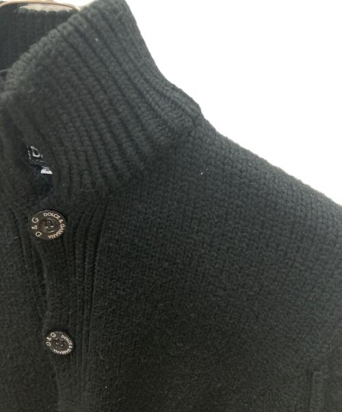 DOLCE & GABBANA（ドルチェ＆ガッバーナ）DOLCE & GABBANA (ドルチェ＆ガッバーナ) ウールブレンドハイネックニットカーディガン ブラック サイズ:Mの古着・服飾アイテム