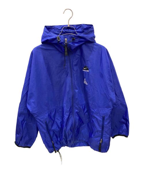 NIKE ACG（ナイキエーシージー）NIKE ACG (ナイキエーシージー) PLAYGROUND (プレイグラウンド) 古着ロゴプリントナイロンジャケット ブルー サイズ:Mの古着・服飾アイテム
