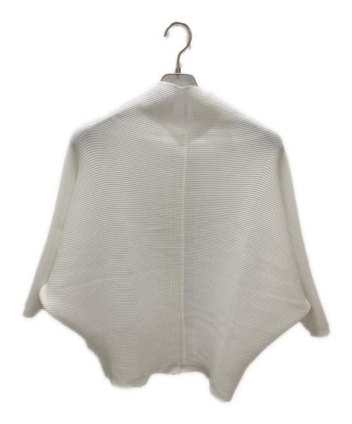me ISSEY MIYAKE（ミーイッセイ ミヤケ）me ISSEY MIYAKE (ミーイッセイ ミヤケ) ストレッチプリーツ ハイネック ドルマンカーディガン ホワイト サイズ:不明（実寸サイズをご確認ください）の古着・服飾アイテム