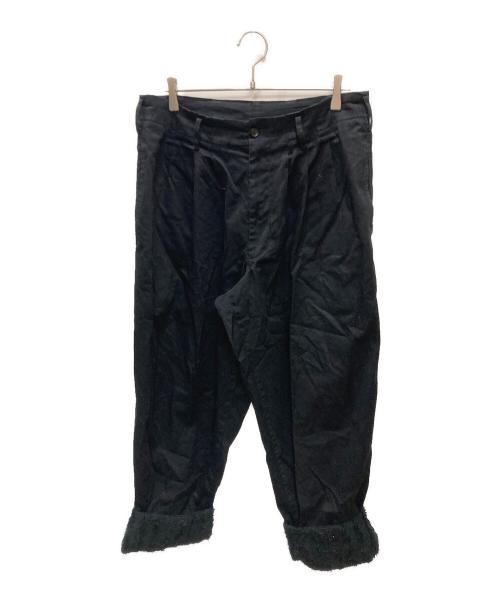 s'yte（サイト）s'yte (サイト) JACQUARD FRINGE STRIPE WIDE PANTS / ジャカード フリンジ ストライプ ワイドパンツ ブラック サイズ:3の古着・服飾アイテム