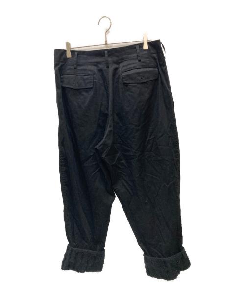 s'yte（サイト）s'yte (サイト) JACQUARD FRINGE STRIPE WIDE PANTS / ジャカード フリンジ ストライプ ワイドパンツ ブラック サイズ:3の古着・服飾アイテム