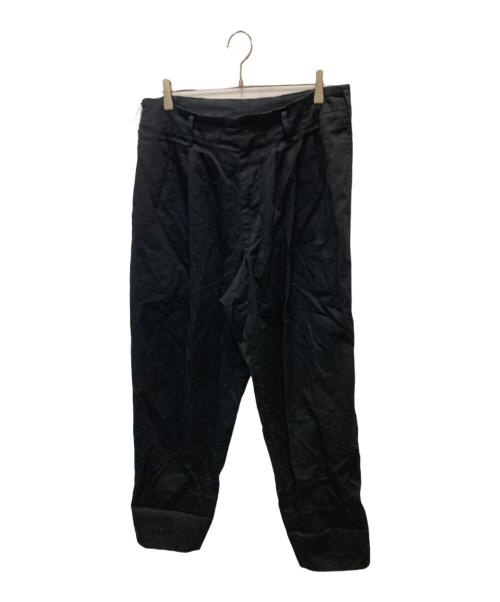 s'yte（サイト）s'yte (サイト) JACQUARD FRINGE STRIPE WIDE PANTS / ジャカード フリンジ ストライプ ワイドパンツ ブラック サイズ:3の古着・服飾アイテム