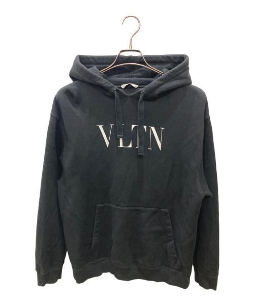 VALENTINO（ヴァレンティノ）VALENTINO (ヴァレンティノ) VLTN ロゴ パーカー ブラック サイズ:XSの古着・服飾アイテム