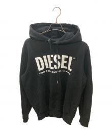 DIESEL（ディーゼル）の古着「ロゴプリントパーカー」｜ブラック