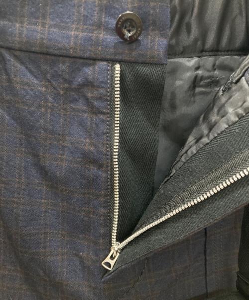sacai（サカイ）sacai (サカイ) グレンチェック・ベルテッドクロップドパンツ ネイビー サイズ:1の古着・服飾アイテム