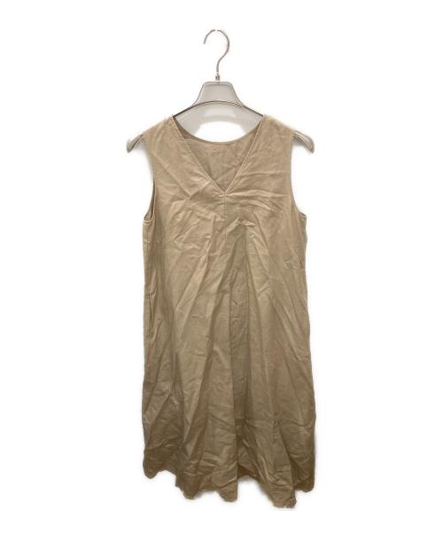 allureville（アルアバイル）allureville (アルアバイル) ラミーAラインワンピース ベージュ サイズ:Mの古着・服飾アイテム