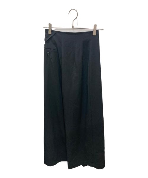 tricot COMME des GARCONS（トリココムデギャルソン）tricot COMME des GARCONS (トリココムデギャルソン) 90Sウール縮絨ラップデザインロングスカート / ギャバジン ブラック サイズ:Ｍの古着・服飾アイテム