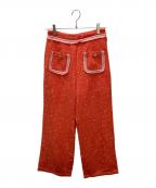 DREAM sister janeドリームシスタージェーン）の古着「Citrus Summer Tweed Trousers / ツイードパンツ」｜オレンジ