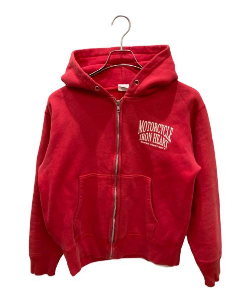 IRON HEART（アイアンハート）IRON HEART (アイアンハート) モーターサイクルジップパーカー レッド サイズ:Sの古着・服飾アイテム