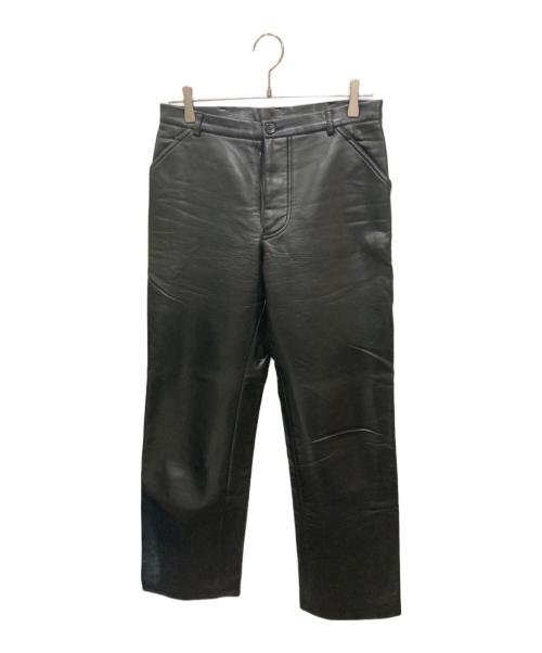 EMPORIO ARMANI（エンポリオ アルマーニ）EMPORIO ARMANI (エンポリオ アルマーニ) フェイクレザーパンツ ブラック サイズ:46の古着・服飾アイテム
