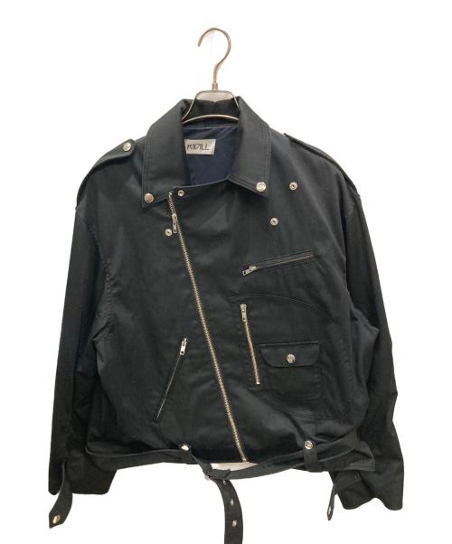 KIDILL（キディル）KIDILL (キディル) バックプリントライダースジャケット ブラック サイズ:44の古着・服飾アイテム